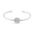 Signature Logo Bangle with Diamonds in 18k White Gold