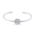 Tresor Collection - Signature Logo Bangle with Diamonds in 18k White Gold