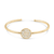 Tresor Collection - Signature Logo Bangle with Diamonds in 18k Yellow Gold