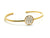 Signature Logo Bangle with Diamonds in 18k Yellow Gold