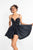 Rachel Allan - L1207 Beaded Sweetheart Romper With Satin Overskirt in Black