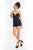 Rachel Allan - L1207 Beaded Sweetheart Romper With Satin Overskirt in Black