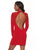 Rachel Allan LBD - L1210 Long Sleeve Beaded Cutout Sheath Dress In Red
