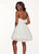 Rachel Allan LBD - L1231 Strapless Beaded Accent Lace Cocktail Dress In White