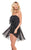 Rachel Allan LBD - L1237 Strapless Lace Romper With Overlay In Black