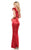 Rachel Allan LBD - L1238 Embellished Ruffled One Shoulder Jumpsuit In Red
