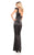 Rachel Allan LBD - L1238 Embellished Ruffled One Shoulder Jumpsuit In Black
