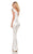 Rachel Allan LBD - L1238 Embellished Ruffled One Shoulder Jumpsuit In White