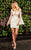 Rachel Allan LBD - L1245 Bedazzled Long Sleeve Sheath Cocktail Dress In White
