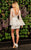 Rachel Allan LBD - L1245 Bedazzled Long Sleeve Sheath Cocktail Dress In White