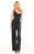 Rachel Allan LBD - L1261 Sequined Asymmetric Neck Jumpsuit In Black