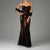 JS Collection - 858970 Criss Cross Mesh Metallic Evening Dress in Black