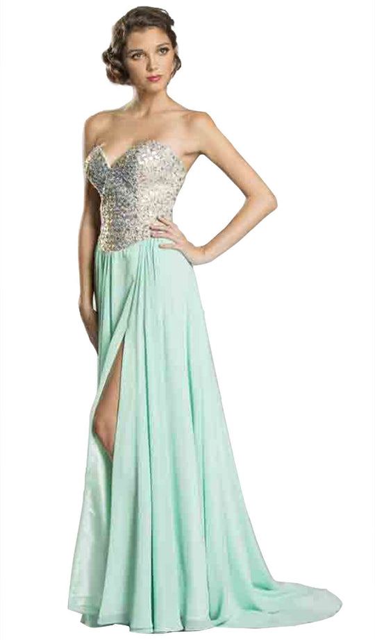 Fully Beaded Bodice A-Line Prom Dress