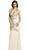 Sheer Beaded Bodice Mermaid Evening Gown
