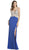 V-Back Jersey Dazzling Evening Gown