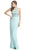 Multi-Beaded Halter Jersey Evening Dress
