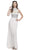 Multi-Beaded Halter Jersey Evening Dress