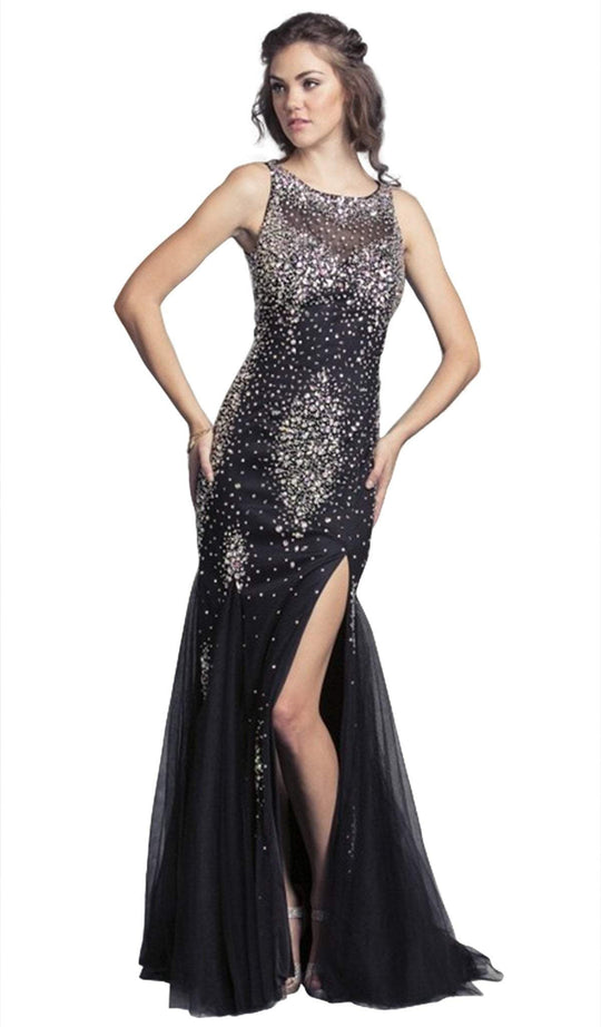Sparkly Beaded Mermaid Evening Gown