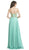 Strapless Gold Embroidered Bodice Prom Dress