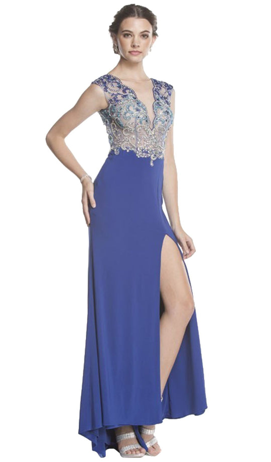 Embellished Illusion Bodice Prom Dress
