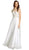 Illusion Back Long A-Line Prom Dress