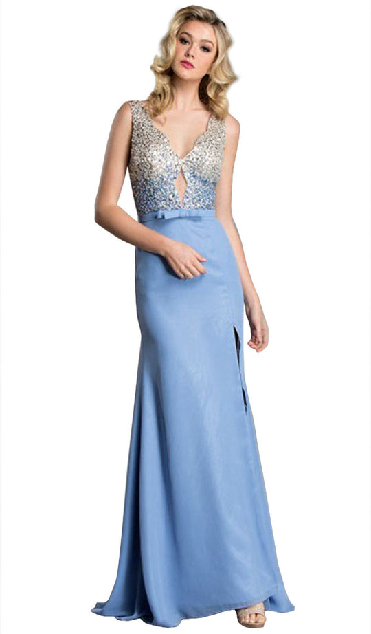 Iridescent Long Sheath Evening Dress