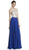 Beaded Sheer A-Line Evening Dress