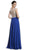 Beaded Sheer A-Line Evening Dress