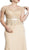 Beaded Sheer Peplum Evening Dress