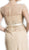 Beaded Sheer Peplum Evening Dress