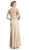 Beaded Sheer Peplum Evening Dress