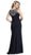 Embellished Cap Sleeves Fitted Evening Dress