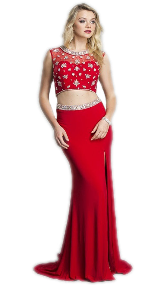 Two Piece Embellished Evening Dress