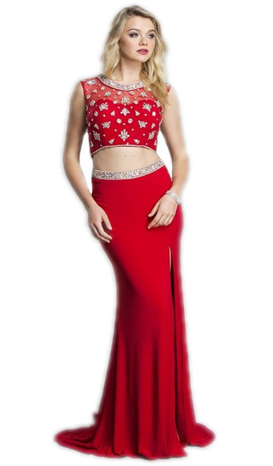 Two Piece Embellished Evening Dress