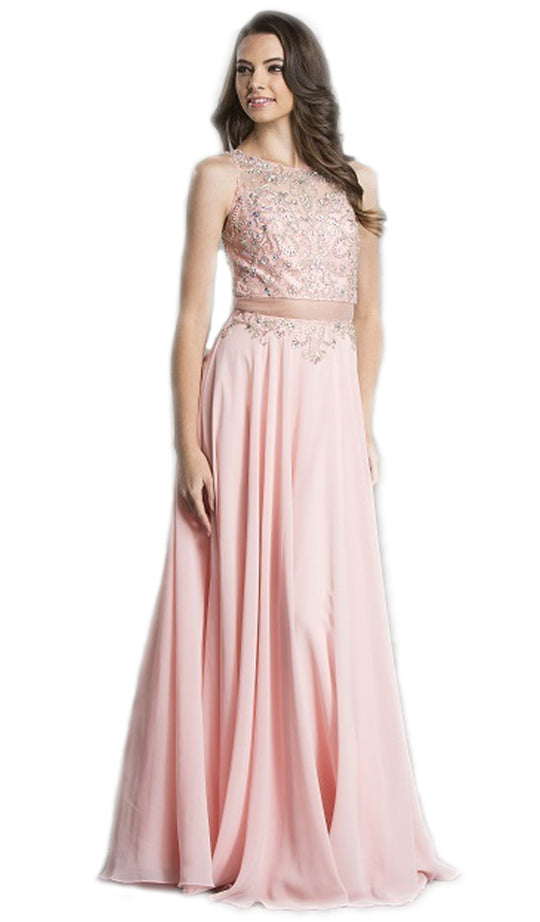 Embellished Fitted A-Line Evening Gown