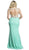 Embellished Fitted V-Neck Evening Dress