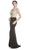 Embellished Fitted V-Neck Evening Dress
