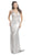 V-Neck Fitted Evening Dress