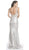 V-Neck Fitted Evening Dress