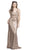 V-Neck Fitted Evening Dress