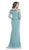 Scalloped Lace Long Sleeves Evening Gown