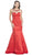 Sheer Fitted Trumpet Evening Gown