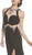 Bedazzled Halter Sheath Prom Dress