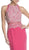 Mock Two Piece Jeweled Halter Prom Dress