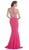 Mock Two Piece Jeweled Halter Prom Dress
