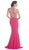 Mock Two Piece Jeweled Halter Prom Dress