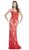 Floral Lace Sweetheart Fitted Evening Dress