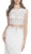 Two Piece Lace Applique Fitted Prom Dress