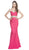 Embroidered Illusion Bateau Trumpet Prom Dress