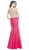 Embroidered Illusion Bateau Trumpet Prom Dress